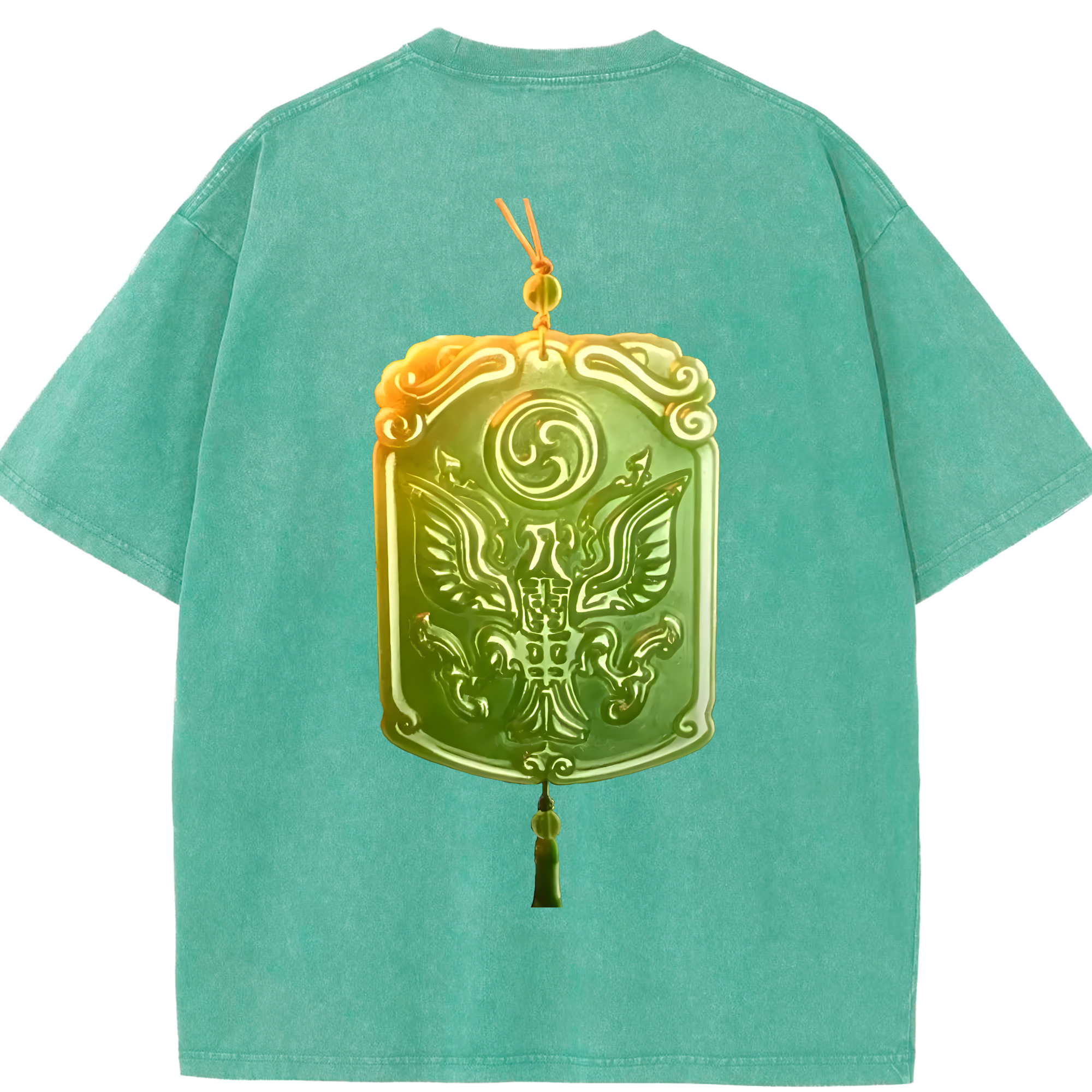 （画像用） Ne Zha 2 ナタ 魔童の大暴れ 綿100% ヴィンテージ風 半袖Tシャツ（背面プリント）